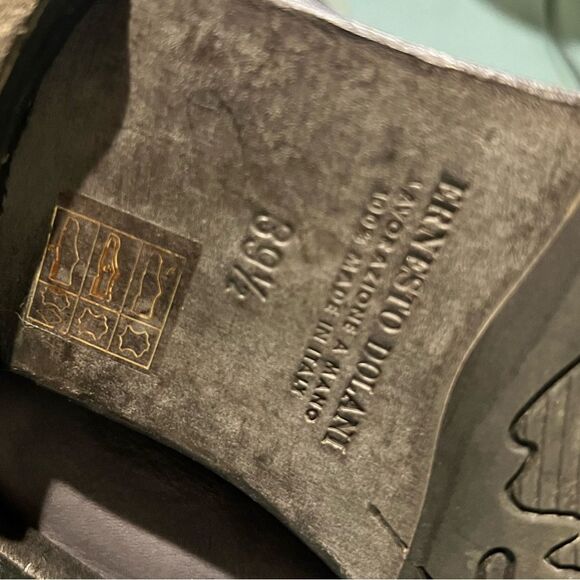 Ernesto Dolani Soft Gray Leather Back Zip Italian Designer Booties Women 39.5 - Picture 9 of 9